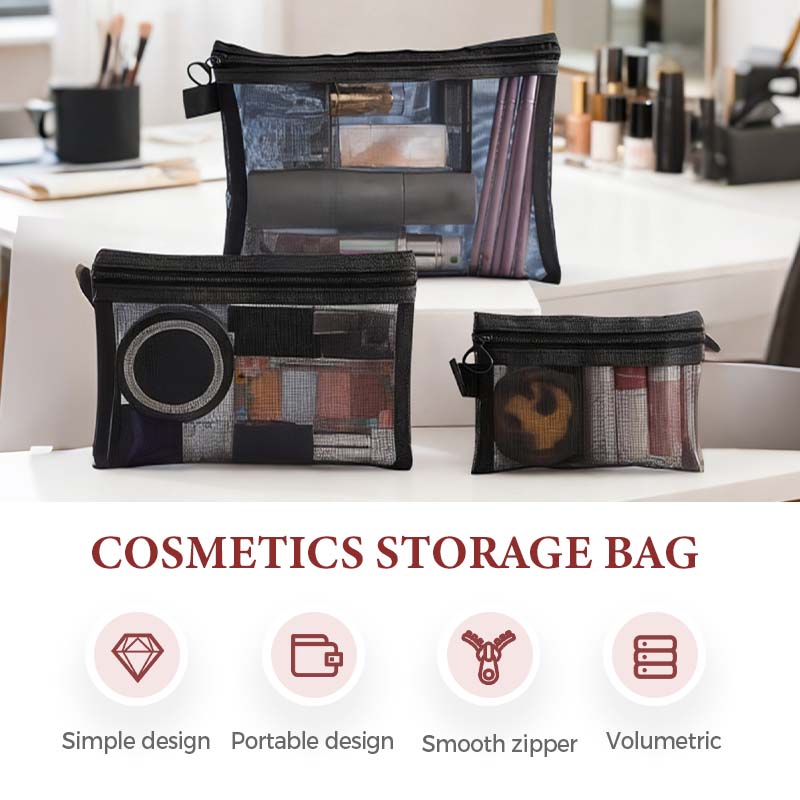 Portable Mesh Cosmetics Storage Bag