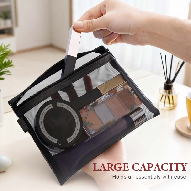 Portable Mesh Cosmetics Storage Bag