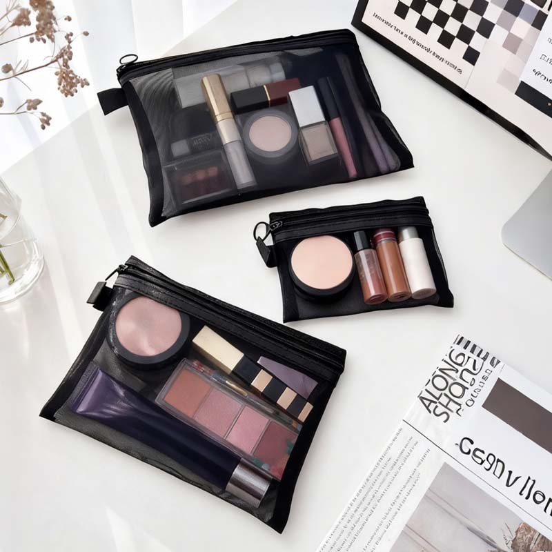 Portable Mesh Cosmetics Storage Bag