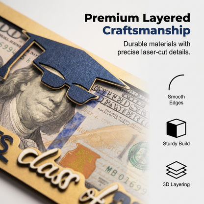 🥳2026 HOT SALE💥Creative Wooden Graduation Money Holder