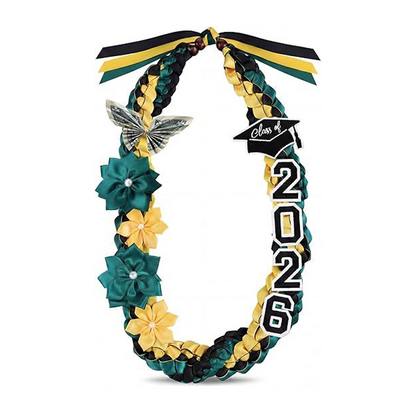 Graduation Ribbon Lei with Flowers