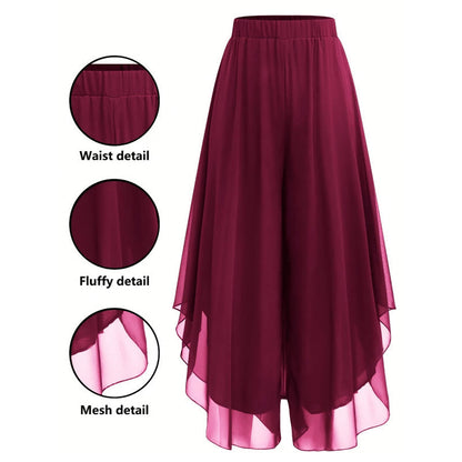🔥2026 New Style ＆ Hot Sale ＆ 50％ Off🔥Women's Asymmetrical Chiffon Wide-Leg Pants