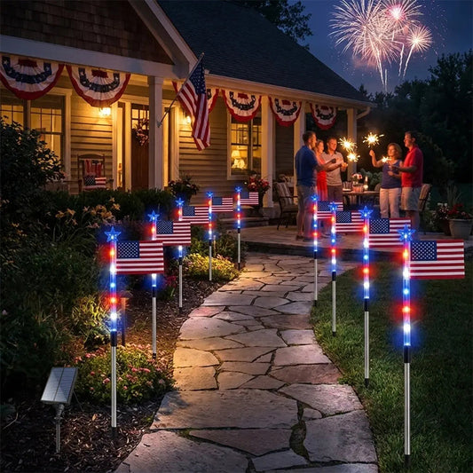 💥LAST DAY SALE 50%OFF💥🏆Outdoor Solar Flag Stake Lights