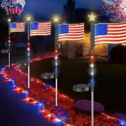 💥LAST DAY SALE 50%OFF💥🏆Outdoor Solar Flag Stake Lights