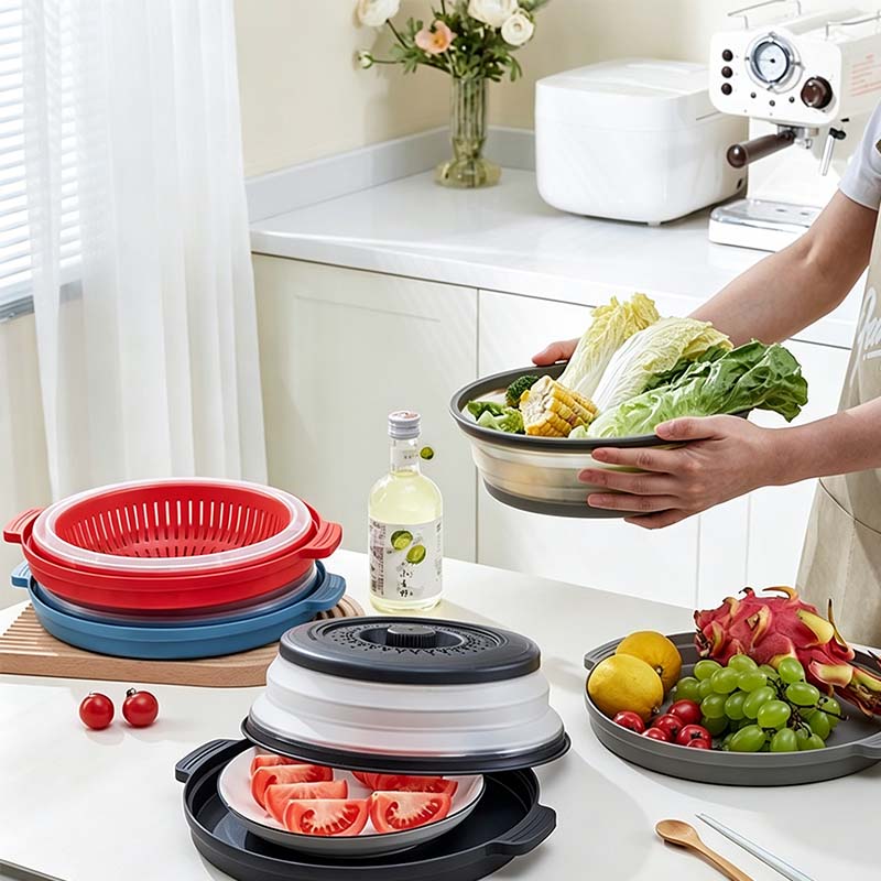 🏆 Last Day Special Price ! ✨Collapsible Microwave Cover with Base Mat💨