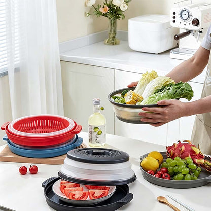 🏆 Last Day Special Price ! ✨Collapsible Microwave Cover with Base Mat💨