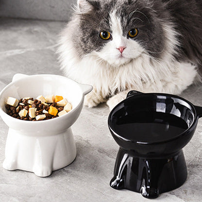 🐱 LIMITED-TIME 50% OFF! ✨ Ergonomic Elevated Cat Bowl – 15° Tilt, Ceramic, Anti-Ti