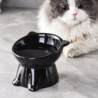 🐱 LIMITED-TIME 50% OFF! ✨ Ergonomic Elevated Cat Bowl – 15° Tilt, Ceramic, Anti-Ti