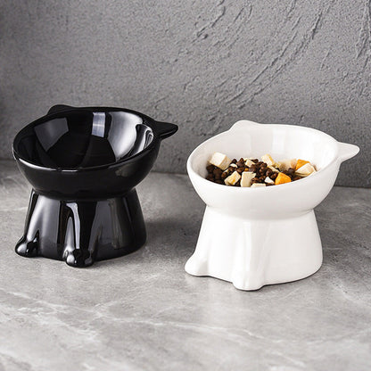 🐱 LIMITED-TIME 50% OFF! ✨ Ergonomic Elevated Cat Bowl – 15° Tilt, Ceramic, Anti-Ti