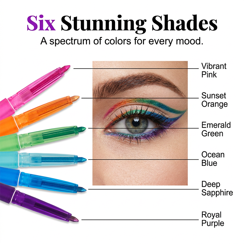 🌈BUY 1 GET 1 FREE✨💖Colorful Smudge-Proof Glitter Eyeliner Pencil